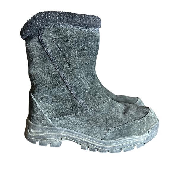 Sorel Waterfall Black Suede Insulated Winter Boots - Size 8 - Picture 1 of 10